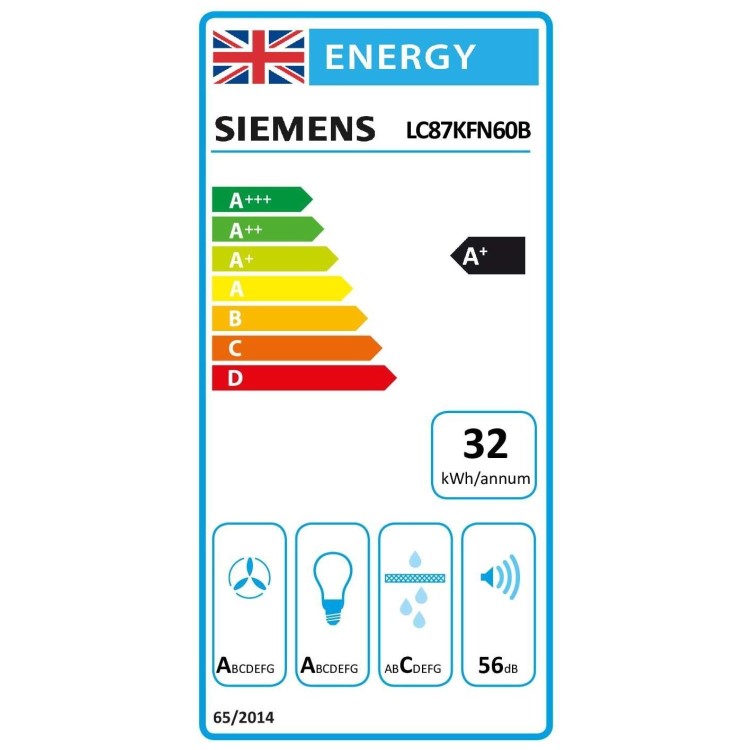 Siemens 80cm Wall-Mounted Chimney Hood - Black