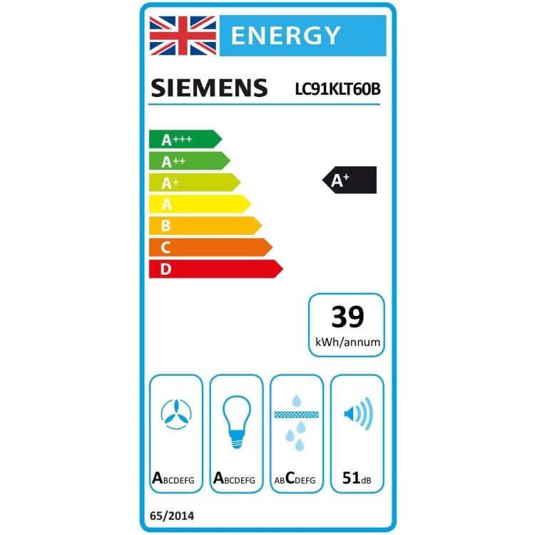 Siemens 90cm Wall-Mounted Chimney Hood - Black