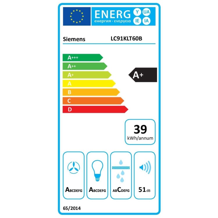 Siemens 90cm Wall-Mounted Chimney Hood - Black