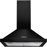 Rangemaster 60cm Chimney Cooker Hood - Black with Chrome Badge