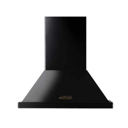 Rangemaster 60cm Chimney Cooker Hood - Black with Chrome Badge