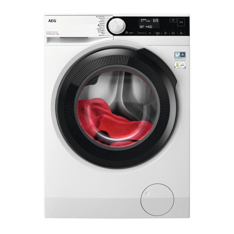 Refurbished AEG 7000 Series ProSteam LFR73944B Freestanding 9KG 1400 Spin Washing Machine White