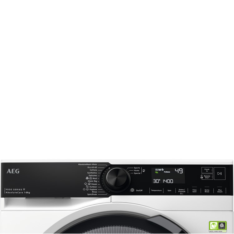 AEG 9000 series AbsoluteCare Plus&reg; 8kg 1400rpm Washing machine - White