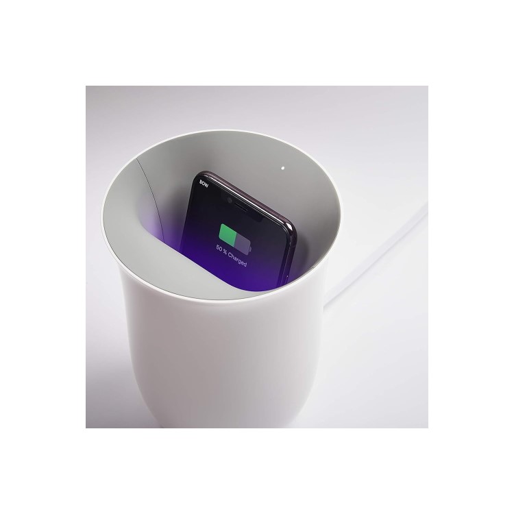 Lexon OBLIO Wireless Charging Station + UV Sanitiser - White