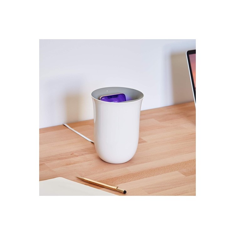 Lexon OBLIO Wireless Charging Station + UV Sanitiser - White