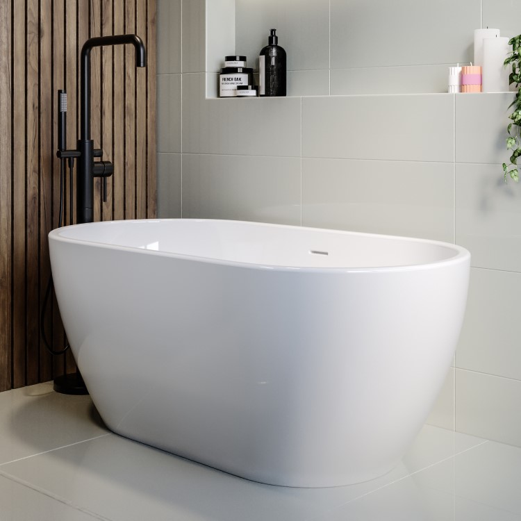 GRADE A2 - Freestanding Double Ended Bath 1400 x 750mm - Lisbon