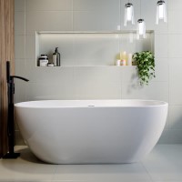 GRADE A1 - Freestanding Double Ended Bath 1545 x 750mm - Lisbon