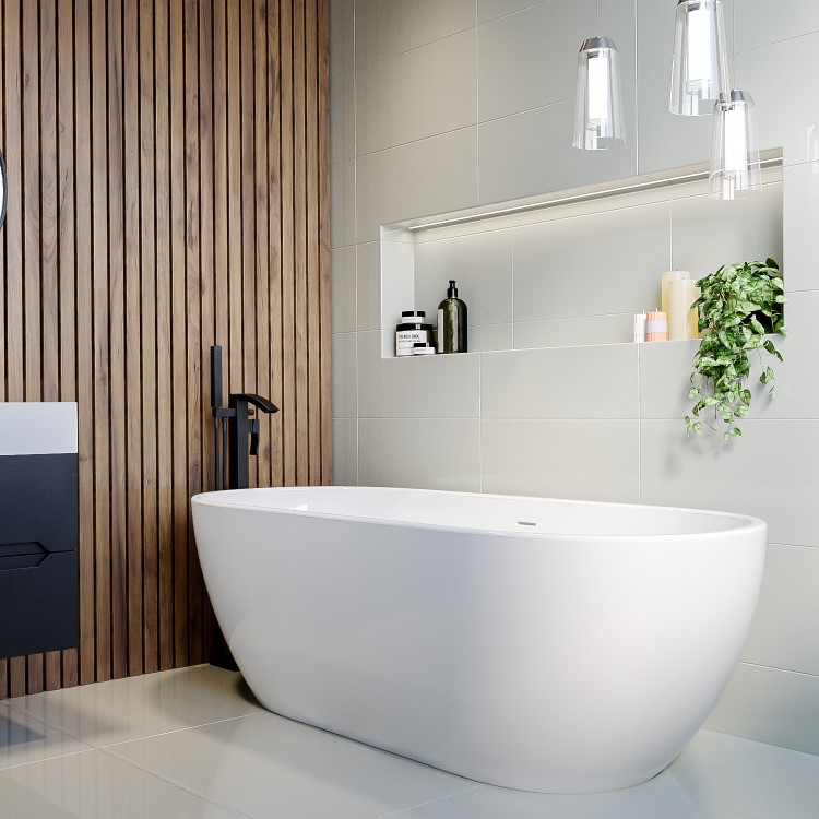 Freestanding Double Ended Bath 1645 x 750mm - Lisbon