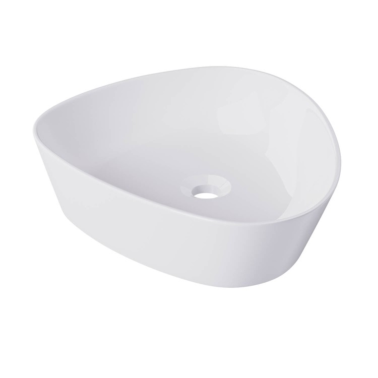 White Triangular Countertop Basin 505mm - Lotus