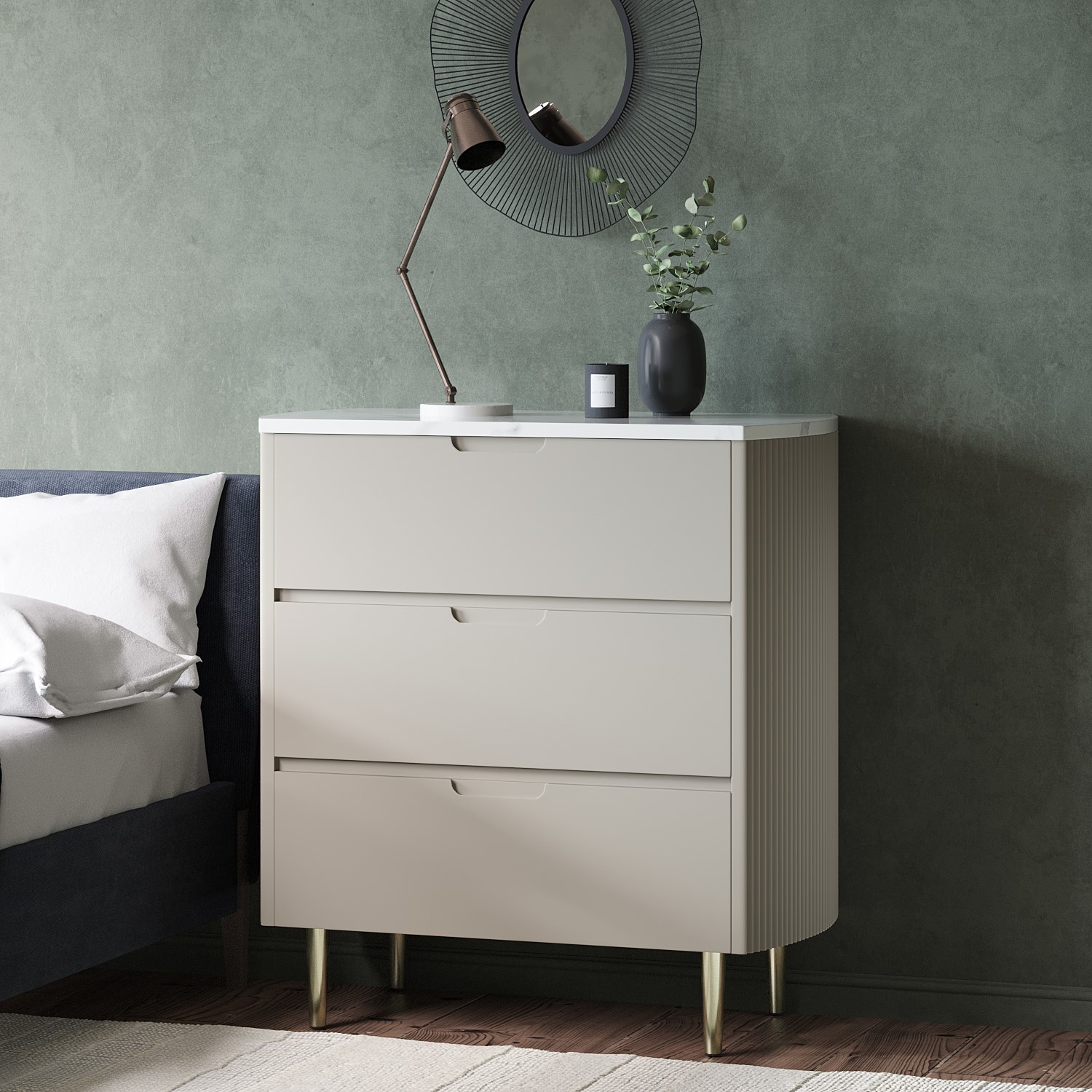 Grey marble deals chest of drawers