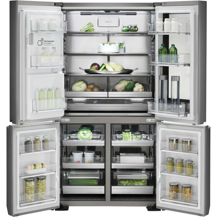 Refurbished LG LSR100 Freestanding 643 Litre 60/40 Frost Free American Fridge Freezer Stainless Steel