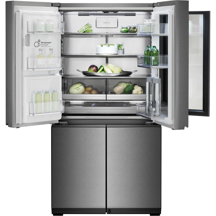 Refurbished LG LSR100 Freestanding 643 Litre 60/40 Frost Free American Fridge Freezer Stainless Steel