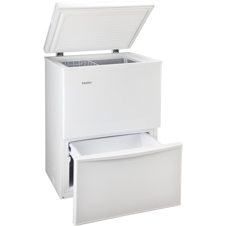 Haier LW-110R 110 Litre Freestanding Chest Freezer With Drawer - White