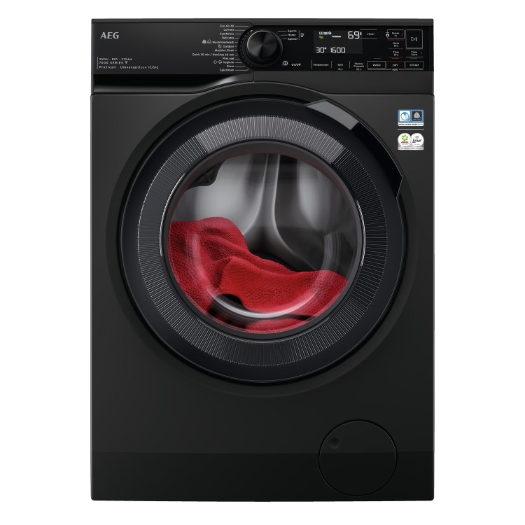 Refurbished AEG 7000 Series LWR7416U6UD DualSense Freestanding 10/6KG 1600 Spin Washer Dryer Graphite