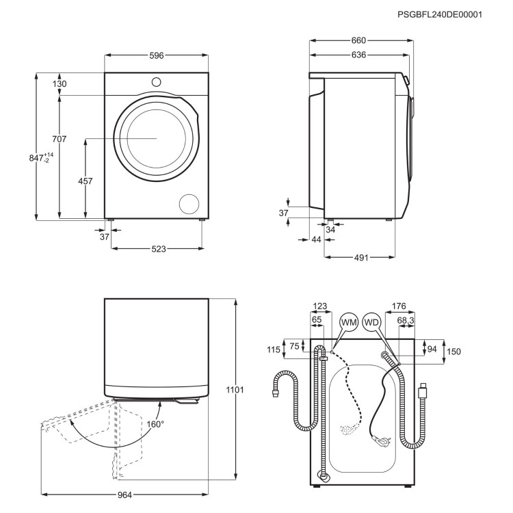 AEG 6000 Series AutoSense&reg; 9kg Wash 6kg Dry 1600rpm Washer Dryer - White