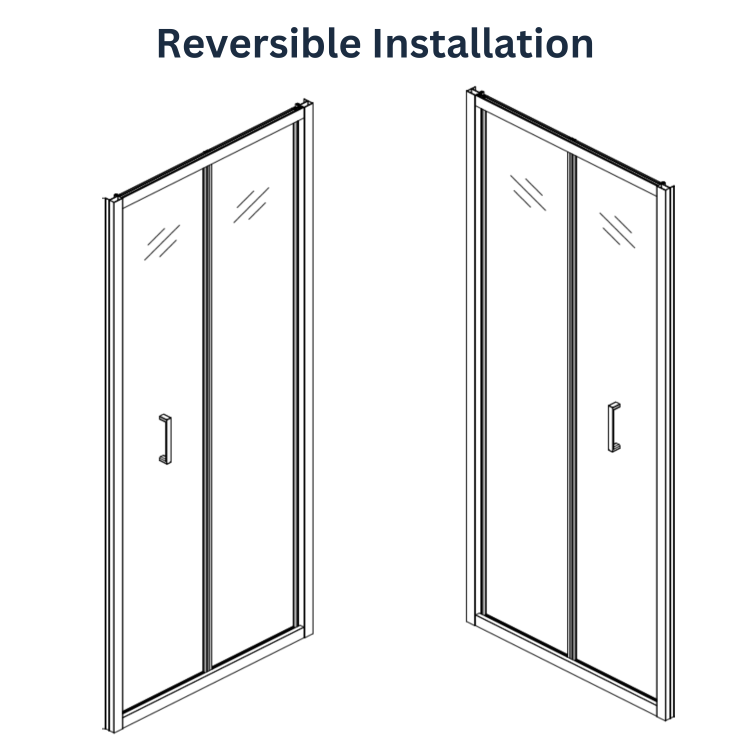 800mm Chrome Bi-Fold Shower Door 4mm Glass - Lyra