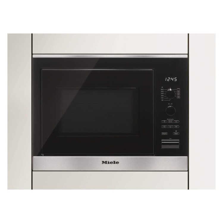 GRADE A1 - Miele M6022SCclst ContourLine M6022SC 800W 17L Narrow Width Built-in Microwave With Grill - Clean Steel