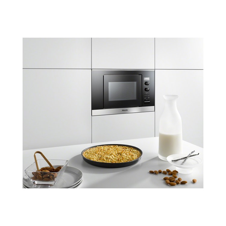 Miele M6032SCclst ContourLine 800W 17L Built-in Microwave with Grill For a 60cm Wide Cabinet - Clean Steel