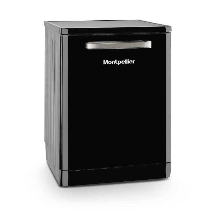 Montpellier Retro Freestanding Dishwasher - Black