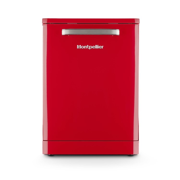 Montpellier Retro Freestanding Dishwasher - Red