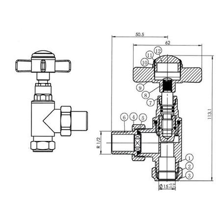 Maesta Chrome  Modern Manual Angled Valves pair