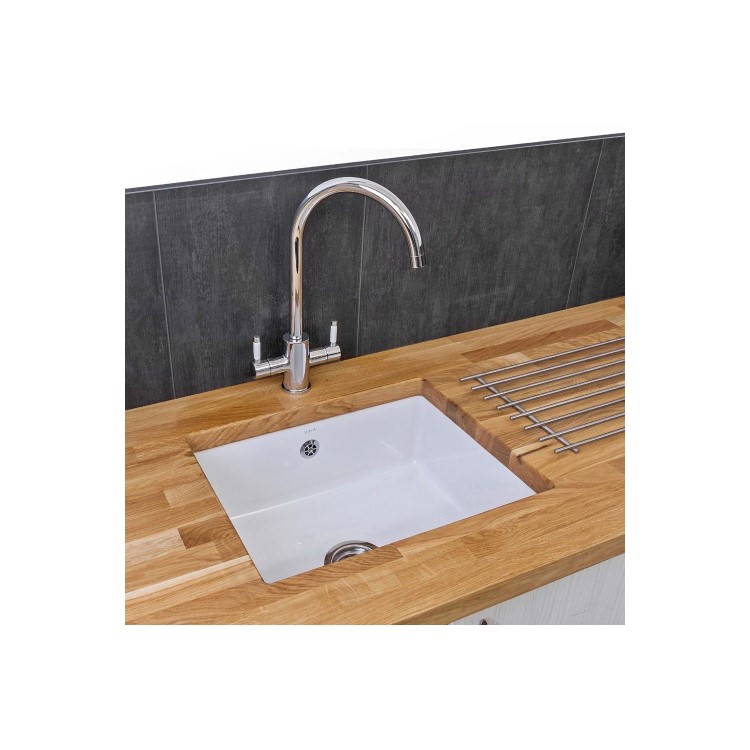 Single Bowl Undermount White Ceramic Kitchen Sink - Reginox