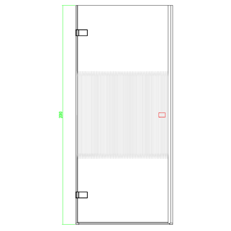 800mm Fluted Glass Right Hand Hinged Shower Door 8mm Glass - Matira