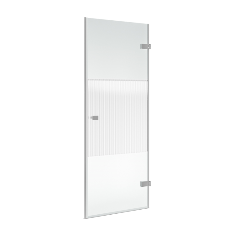 800mm Fluted Glass Left Hand Hinged Shower Door 8mm Glass - Matira