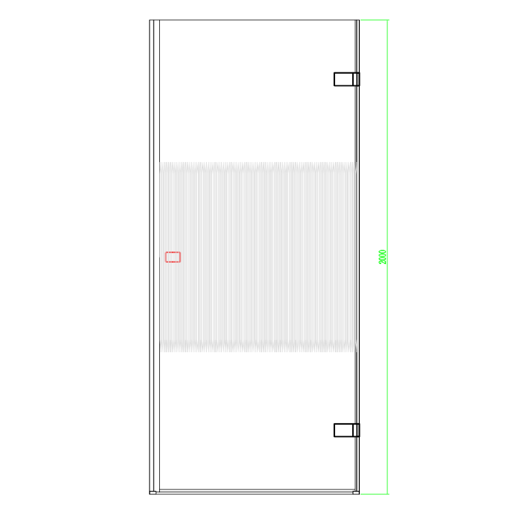 GRADE A1 - Chrome 900mm Fluted Glass Hinged Shower Door 8mm Right Hand - Matira