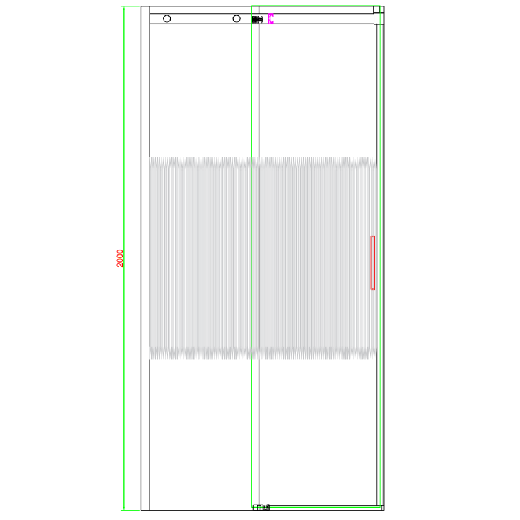 1000mm Fluted Glass Right Hand Sliding Shower Door 8mm Glass - Matira