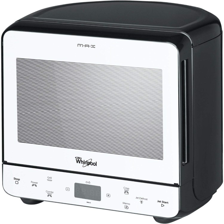 Whirlpool MAX38WBL Max 38 Microwave Oven With Grill And Crisp Plate Black