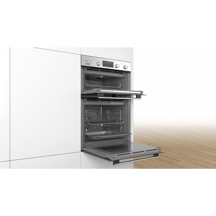 Refurbished Bosch Series 6 MBA5785S6B 60cm Double Built In Electric Oven Stainless Steel