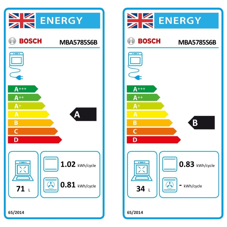 Refurbished Bosch Series 6 MBA5785S6B 60cm Double Built In Electric Oven Stainless Steel