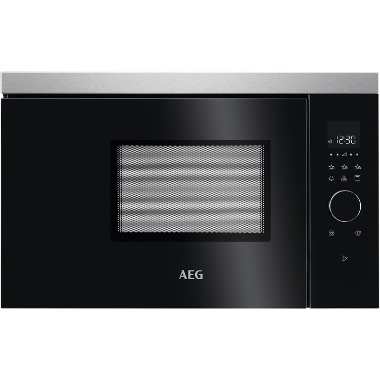 Refurbished AEG MBB1756DEM Built In 17L 800W Microwave & Grill Black With Antifingerprint Stainless Steel