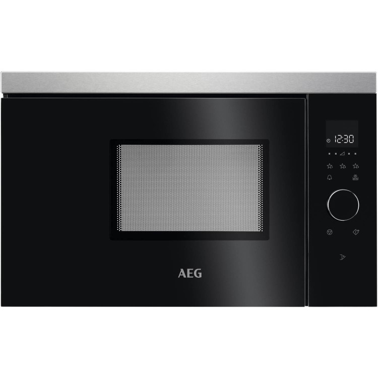 Refurbished AEG MBB1756SEM Built In 17L 800W Microwave Black With Antifingerprint Stainless Steel