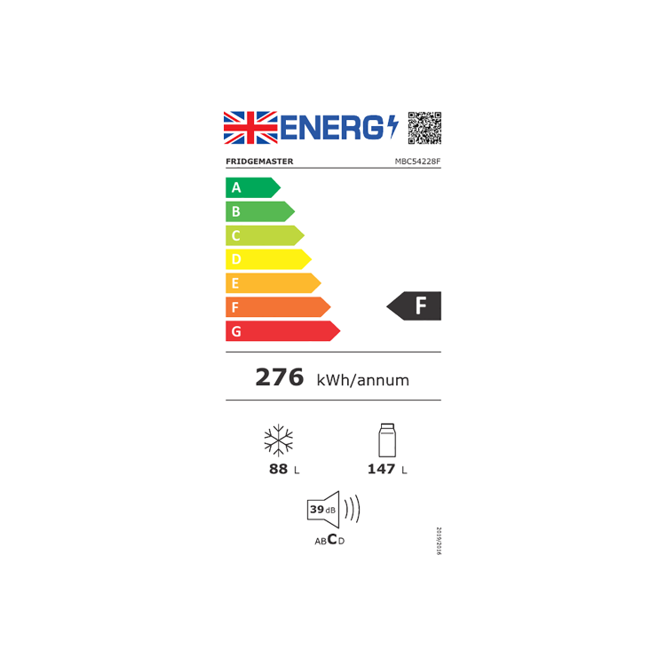 Fridgemaster 235 Litre 50/50 Integrated Fridge Freezer