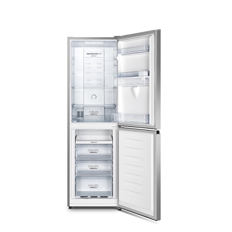 Fridgemaster 256 Litre 50/50 Freestanding Fridge Freezer - Silver