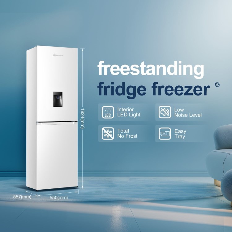 Fridgemaster 256 Litre 50/50 Freestanding Fridge Freezer - White