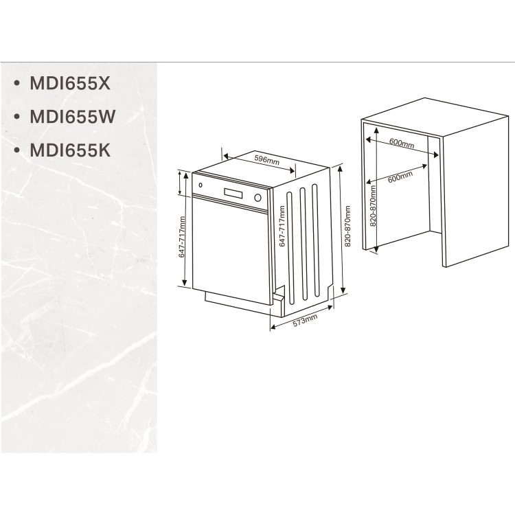 Montpellier MDI655 Semi Integrated Dishwasher - Silver