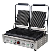 Mercury Double Contact Grill Ribbed Top And Bottom Plates. Digital Timer Panini Grill 13 amp MEP-L-DATRR