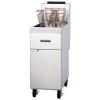 Mercury MF-35T Twin Basket Freestanding Natural Gas Commercial Catering Fryer 90000 Btu/hr 3 Burner 20ltr 35lb Capacity