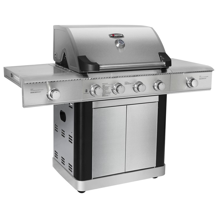 Monster Grill - 4 Burner Gas BBQ Grill with 2 Side Burners - Stainless Steel