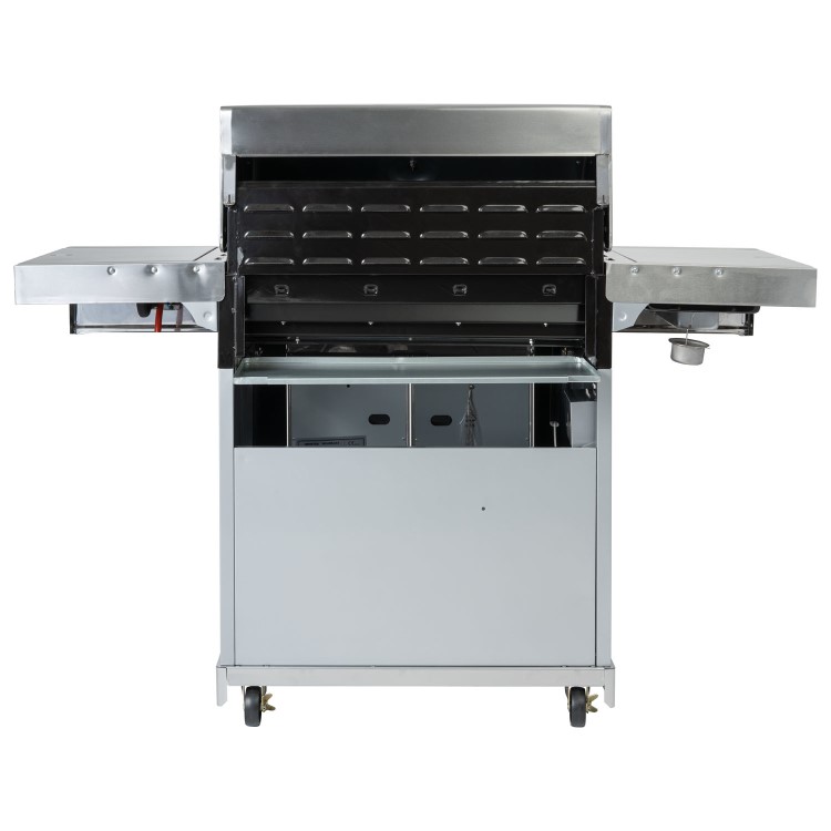 Monster Grill - 4 Burner Gas BBQ Grill with 2 Side Burners - Stainless Steel