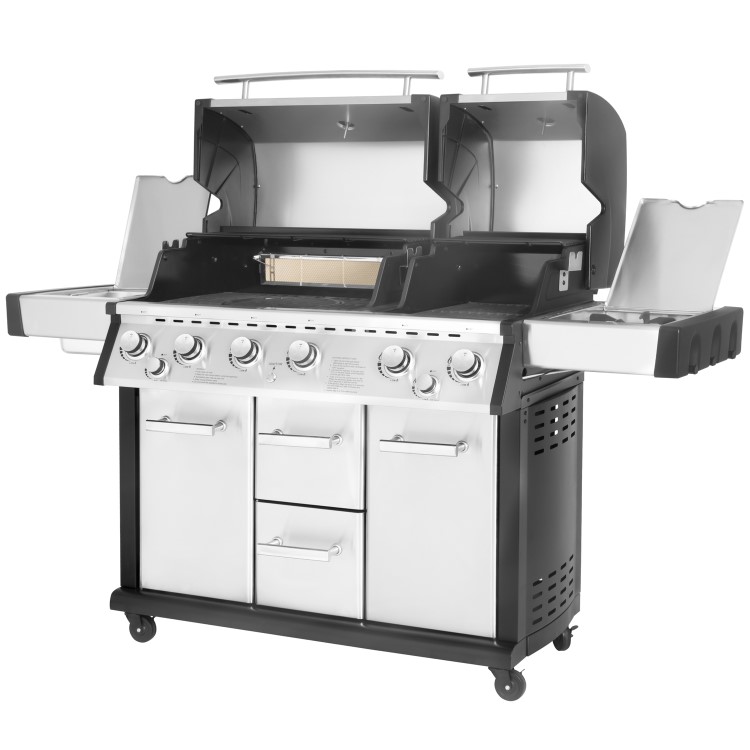 Monster Grill 6 Burner Double Header Gas BBQ - Stainless Steel