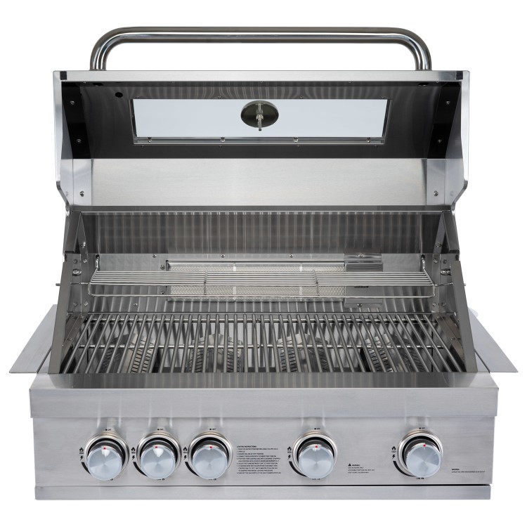 Monster Grill - 4 Burner Integrated Gas BBQ Grill - Stainless Steel