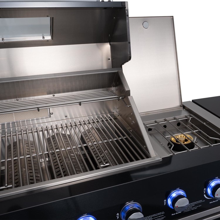 Monster Grill - Eclipse Ultimate Outdoor Kitchen - 6 Burner Gas BBQ Grill with Fridge Sink with Sintered Stone Worktops