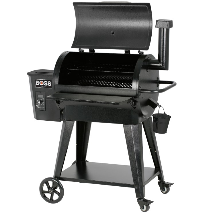 Boss Grill Pellet Smoker BBQ Grill - With Integrated Temperature Probe & Thermostat - Black