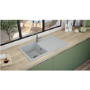 Single Bowl Grey Composite Kitchen Sink with Reversible Drainer- Rocklite Milton