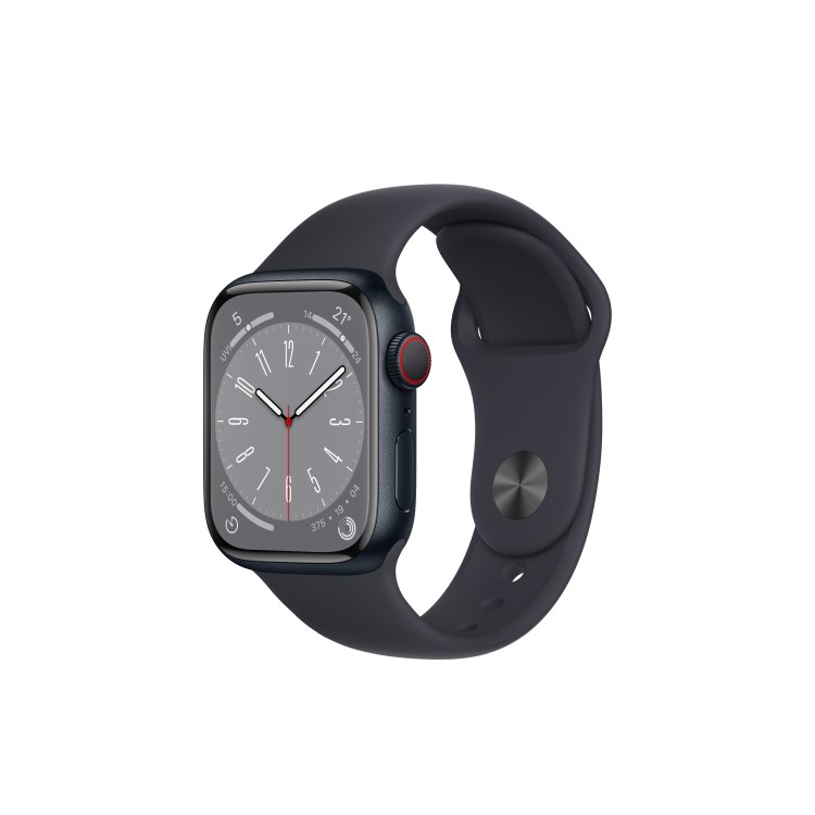 Apple Watch Series 8 GPS 41mm Midnight Aluminium Case with Midnight Sport Band - Regular