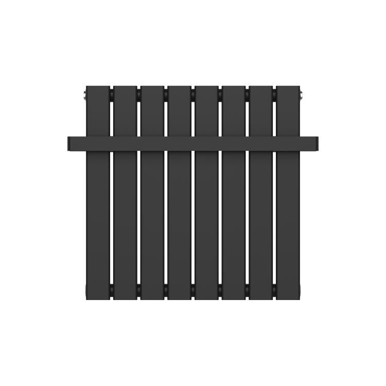 Black Horizontal Single Panel Radiator with Heated Towel Bar 600 x 604mm - Mojave